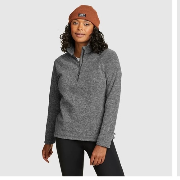 Eddie Bauer Women's Quest Fleece Quarter Zip Pullover Shirt Gray Nature 2XL Tall - Picture 1 of 14